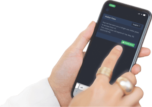 Picture of hand holding phone
